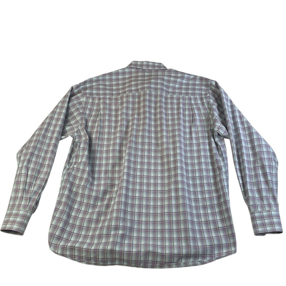 Alan Flusser Mens L Dress Shirt Plaid Check Button Down 100% Cotton - Picture 2 of 8